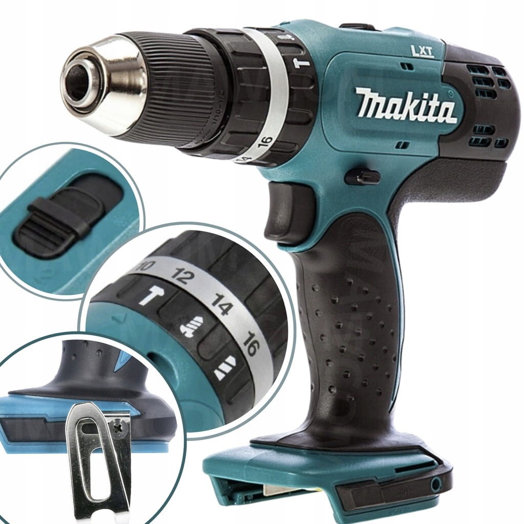 Zestaw Makita DHP453Z - wiertarko-wkrętarka udarowa 18V z bitami