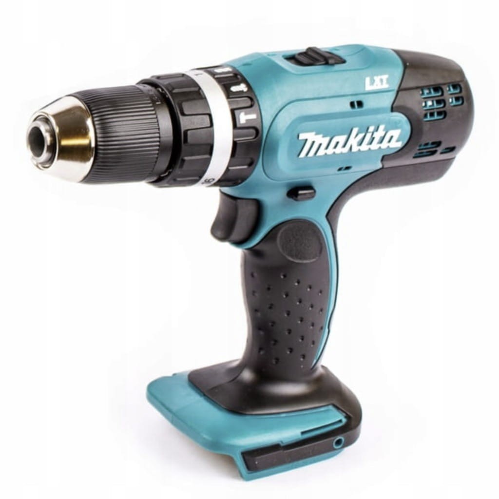 Makita DHP453Z - widok z prawej strony (ergonomiczna rękojeść)