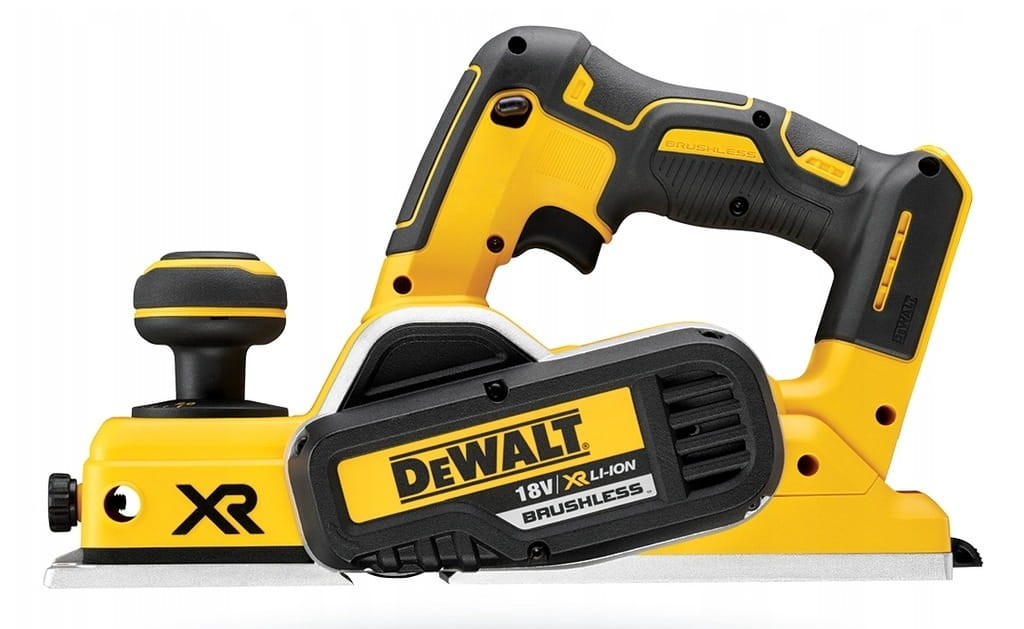 Akumulatorowy hebel DeWalt DCP580N - widok od strony paska napędowego