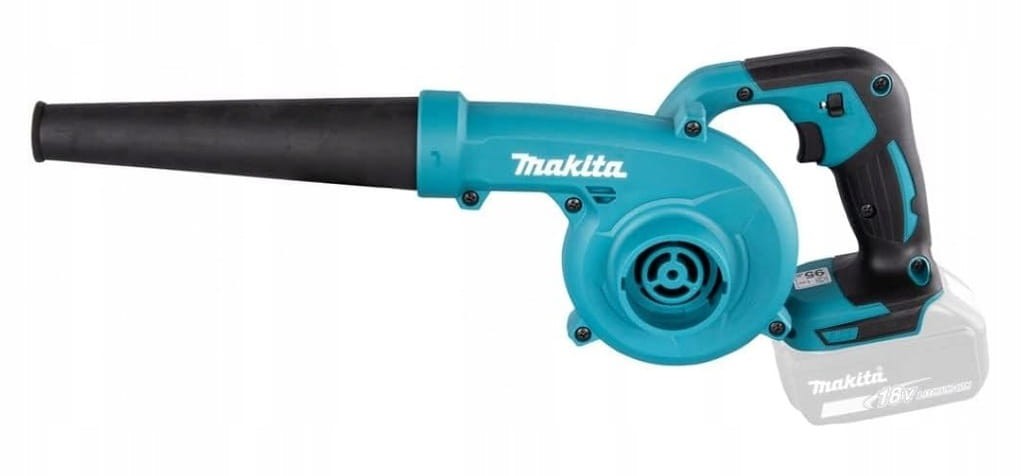Makita DUB185Z - widok od strony wlotu powietrza (funkcja odkurzacza)