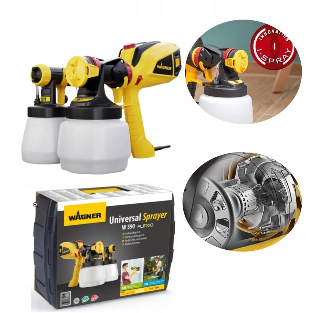 Wagner Universal Sprayer W 590 FLEXiO - zestaw z opakowaniem (malowanie ścian i drewna)