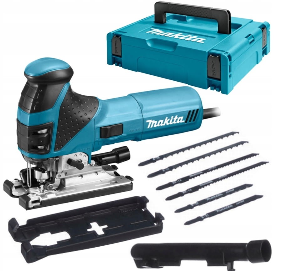 Makita 4351FCTJ Zestaw - wyrzynarka grzybkowa 720W, brzeszczoty, walizka Makpac