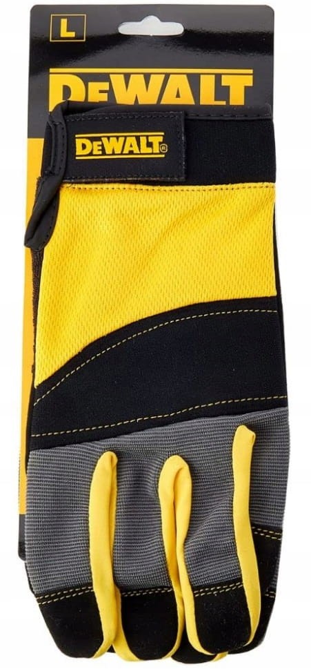 Żółty wierzch rękawicy DeWalt z oddychającego materiału Spandex