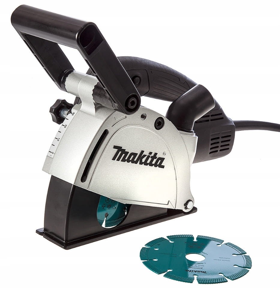 Bruzdownica Makita SG1251J (1400W) - widok z boku (lewa strona)