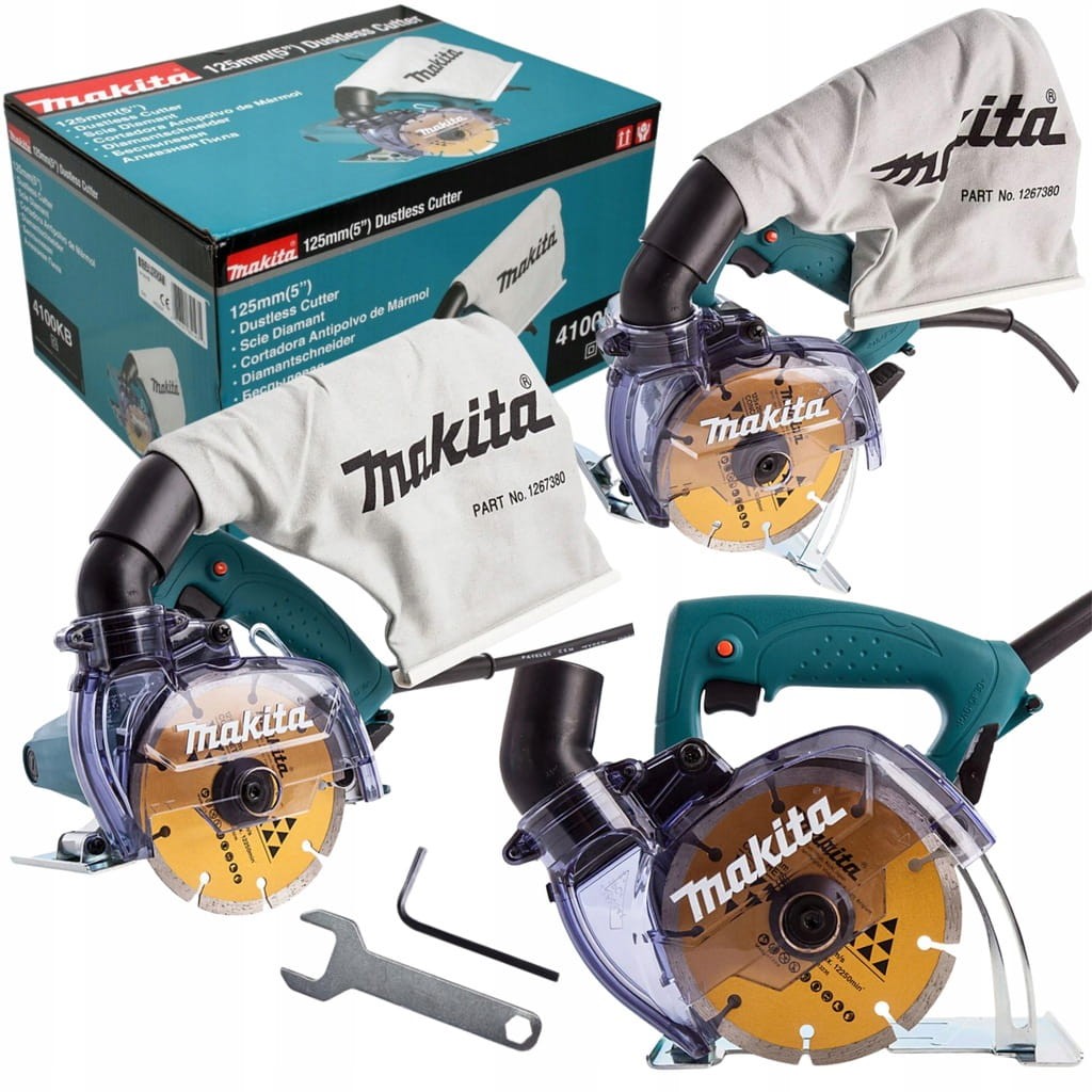 Makita 4100KB przecinarka diamentowa 125mm - zestaw z walizką i workiem na pył