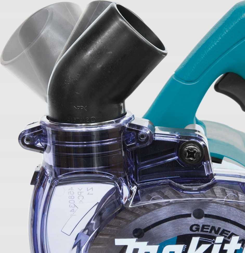 Cięcie płytek na sucho z workiem na pył za pomocą Makita 4100KB