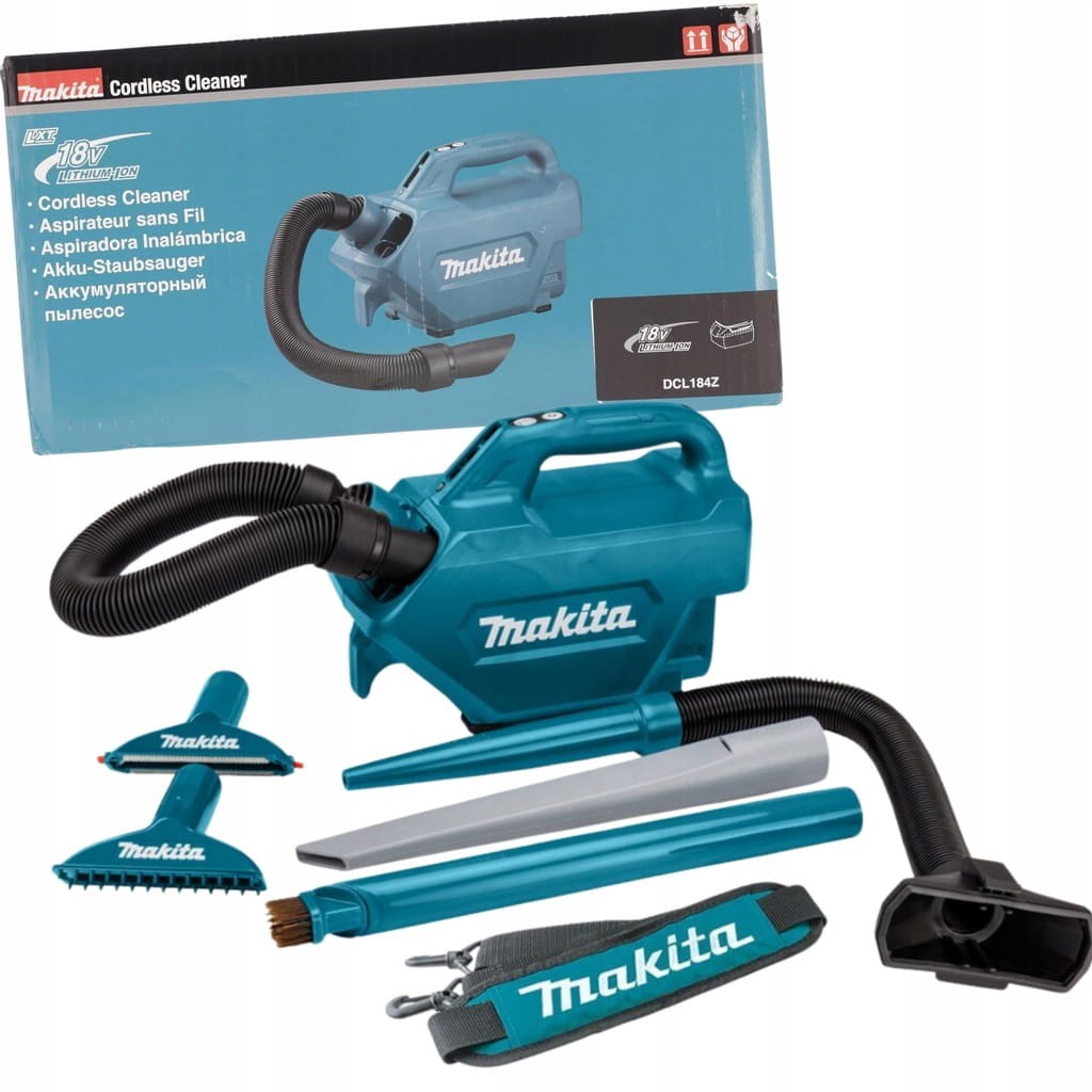 makita dcl184z odkurzacz samochodowy 18v lxt zestaw ssawek