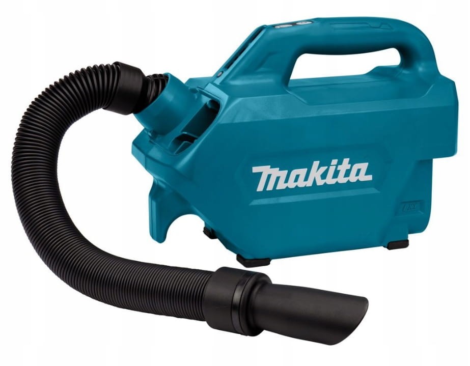 makita dcl184z widok z góry z elastycznym wężem