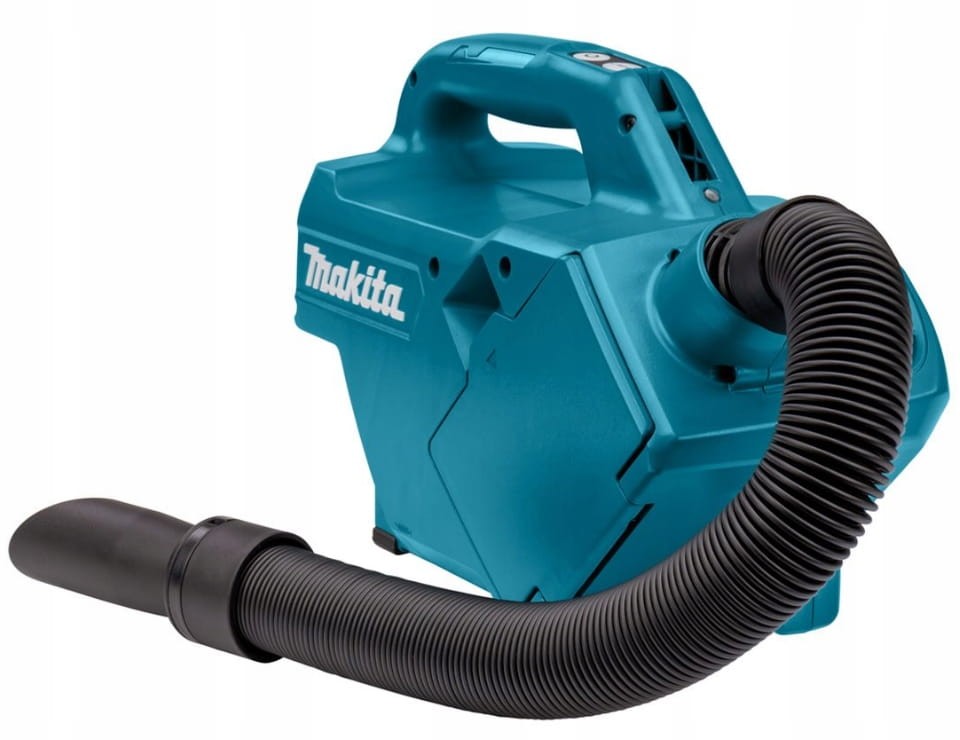 makita dcl184z tylna część z wężem podłączonym