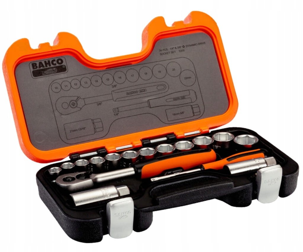 BAHCO S330 ZESTAW NARZĘDZI 34 szt. 1/4'' i 3/8''