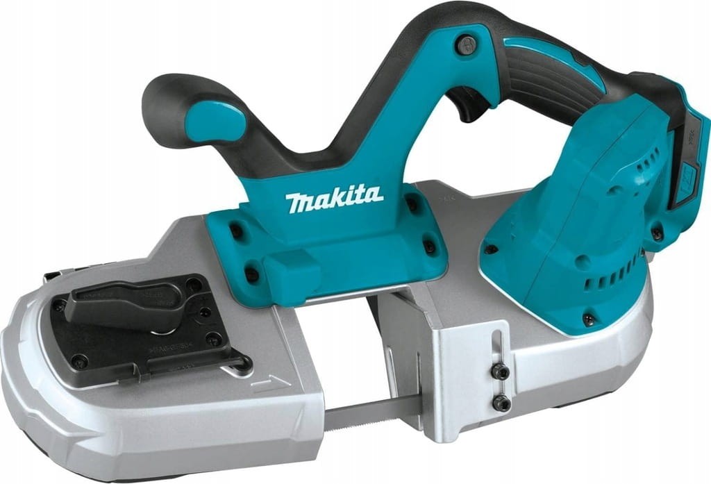 Makita DPB182Z przecinarka taśmowa widok lewy