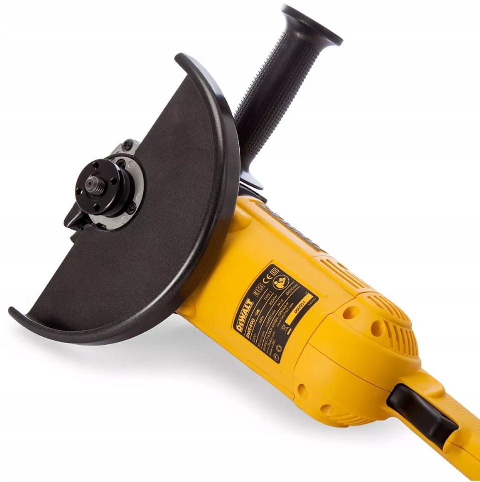 DeWalt DWE490 osłona tarczy – zbliżenie od dołu