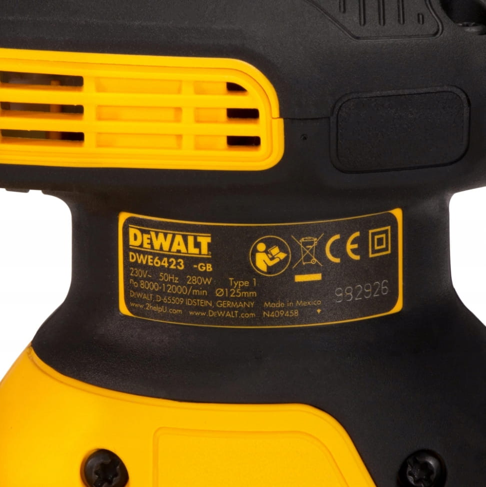 DEWALT Szlifierka Mimośrodowa sieciowa 280W REGULACJA 125mm DWE6423