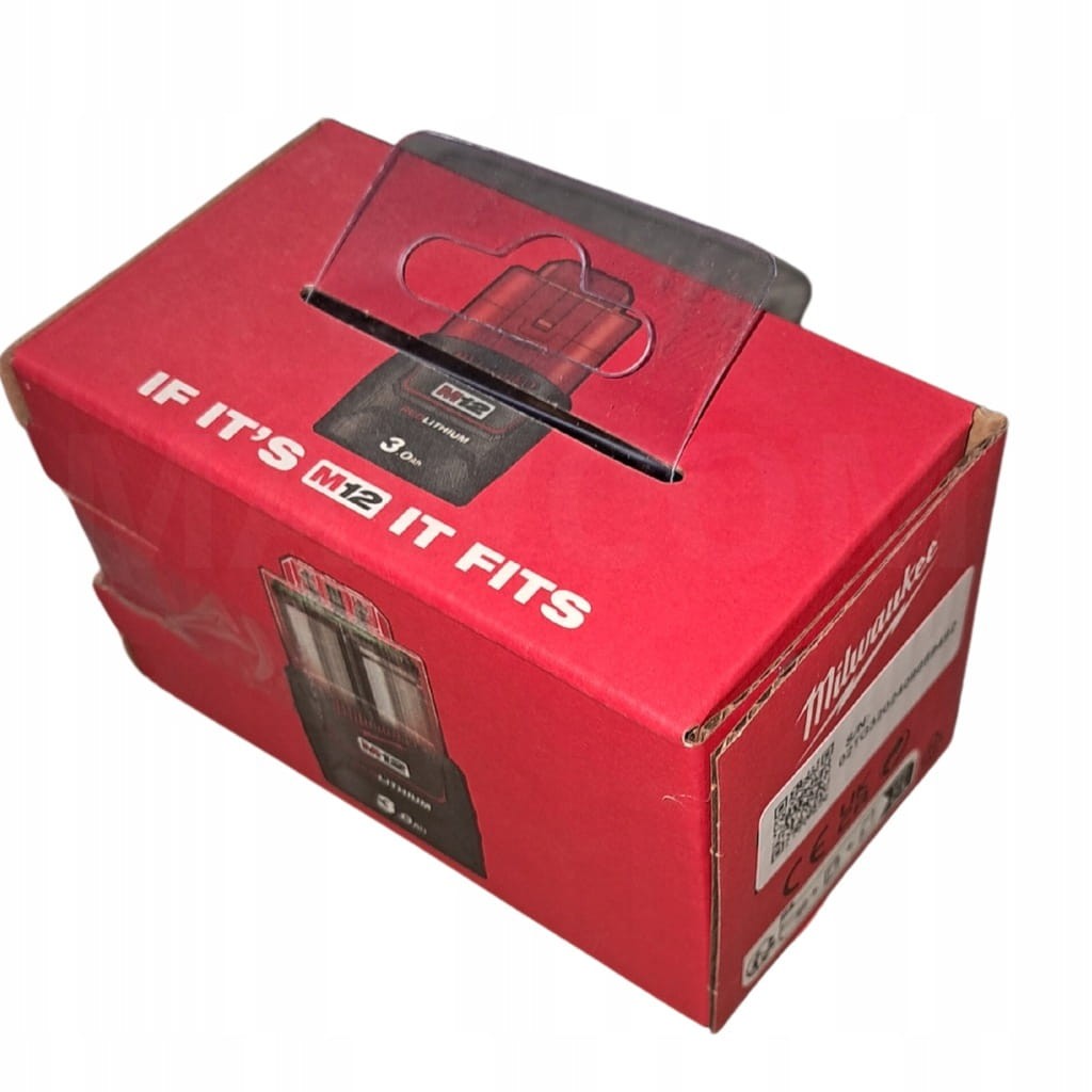 Opakowanie kartonowe akumulatora Milwaukee M12 - If It's Red It Fits