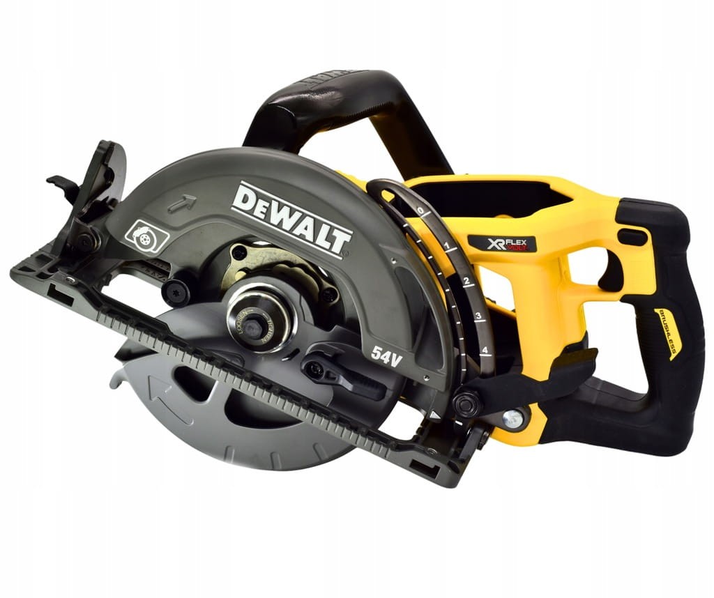 Pilarka tarczowa DeWalt DCS577N widok tarczy po lewej stronie