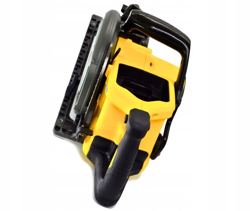 Magnezowa stopa robocza pilarki DeWalt DCS577N widok od spodu