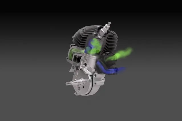 Schemat silnika X-Torq oszczędność paliwa Husqvarna 455