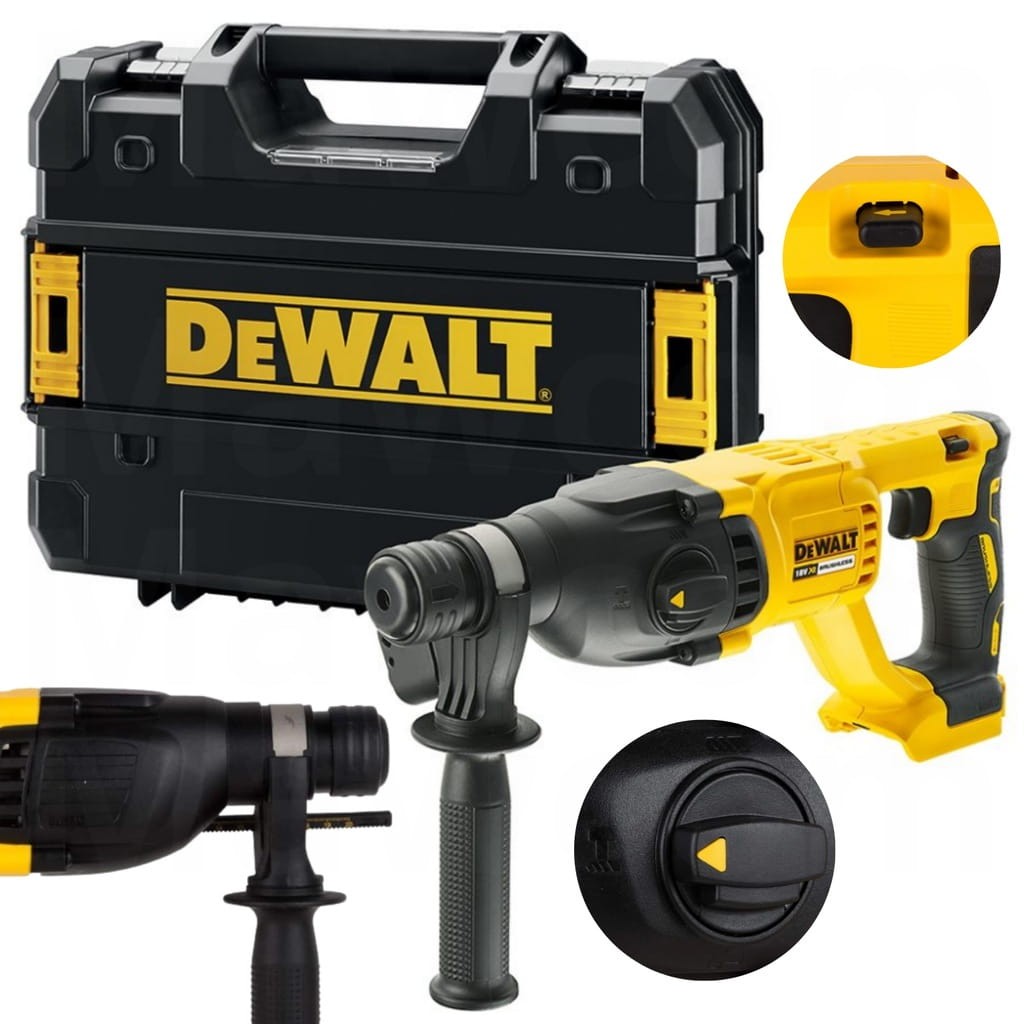 Zestaw młotowiertarka DeWalt DCH133NT w walizce TSTAK z rączką boczną