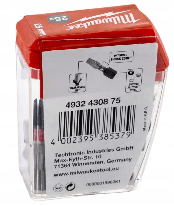 Oryginalne opakowanie Milwaukee 4932430875 z kodem kreskowym