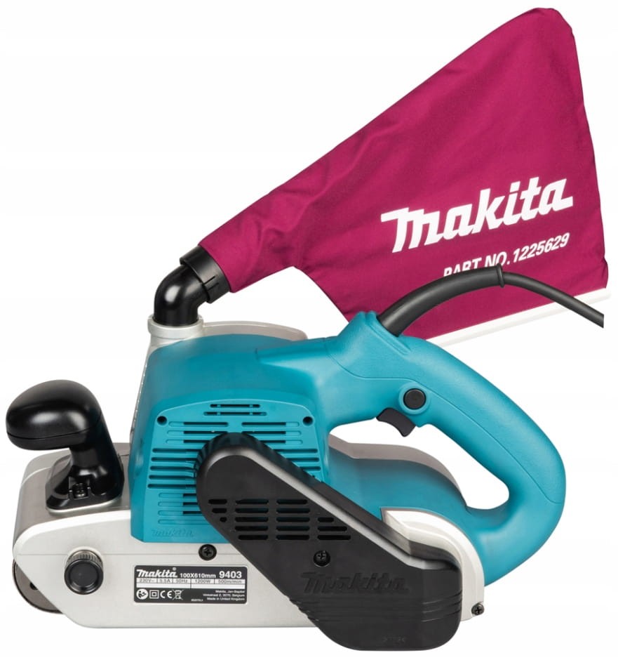 Makita 9403 szlifierka taśmowa widok z lewego boku