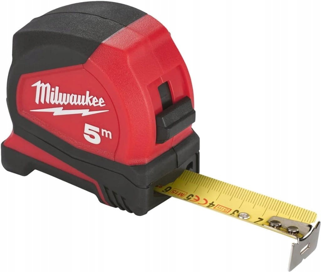 Taśma nylonowa 25mm w miarze Milwaukee - żółta, czytelna podziałka metryczna