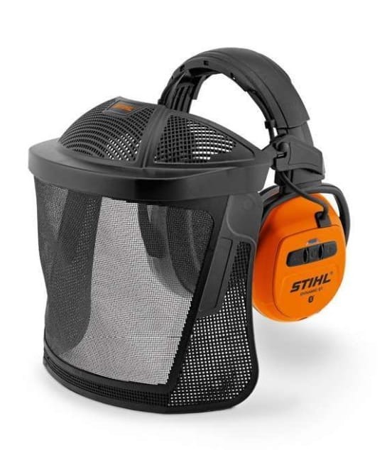 Zestaw ochronny Stihl Dynamic BT - widok na siatkę nylonową i słuchawki