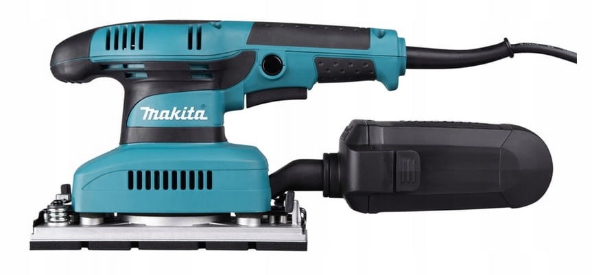 Profil boczny szlifierki wykończeniowej Makita z ergonomiczną rączką