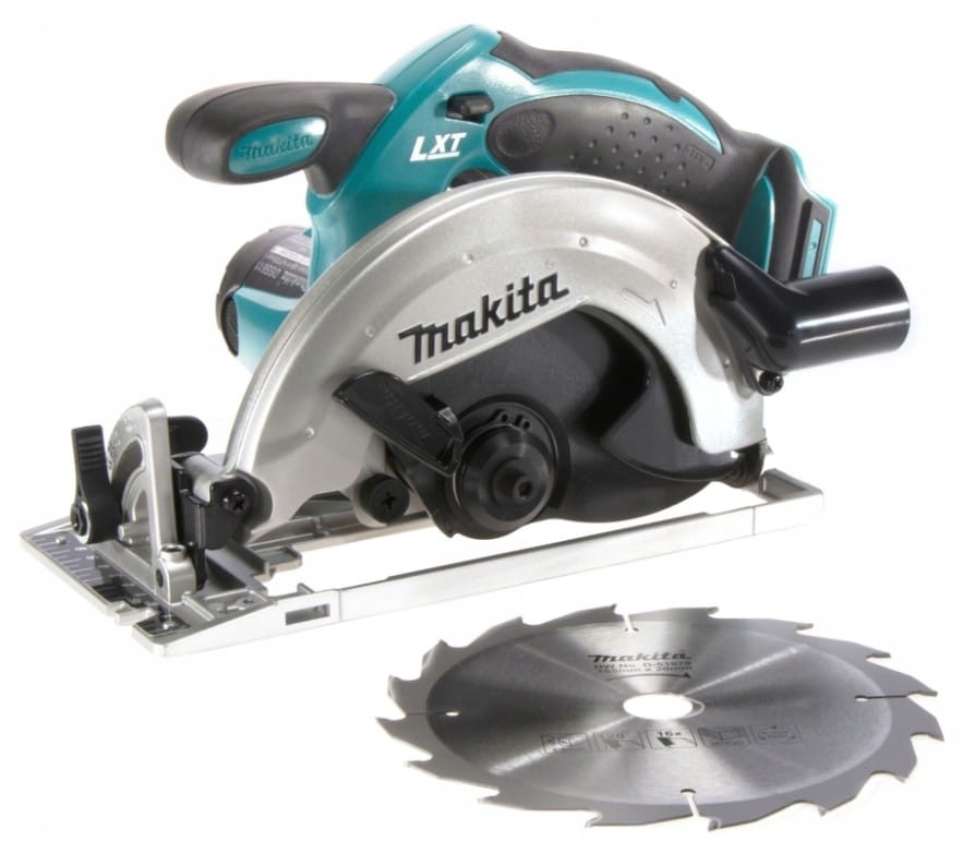 Widok boczny pilarki Makita 18V od strony tarczy 165mm