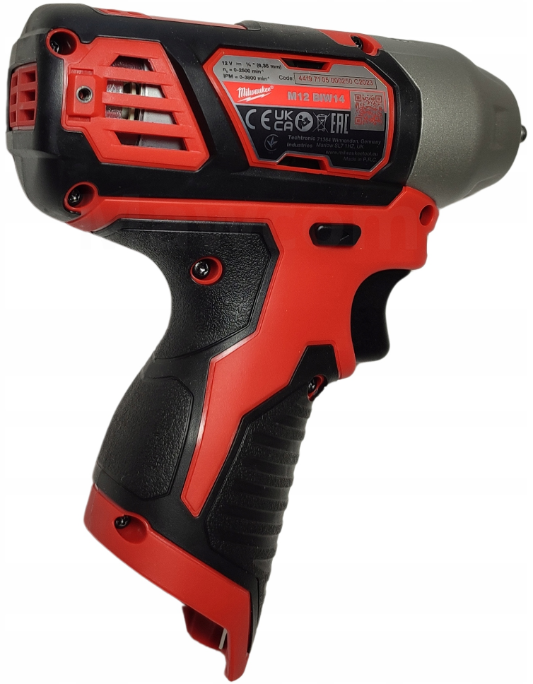 Milwaukee M12 BIW14-0X widok tylu obudowy i wentylacji