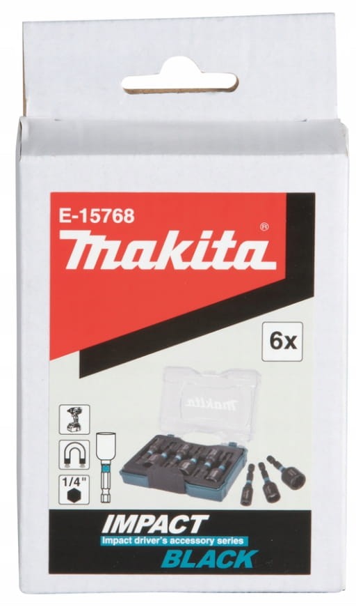 Oryginalny kartonik zestawu Makita E-15768 z oznaczeniem Impact Black