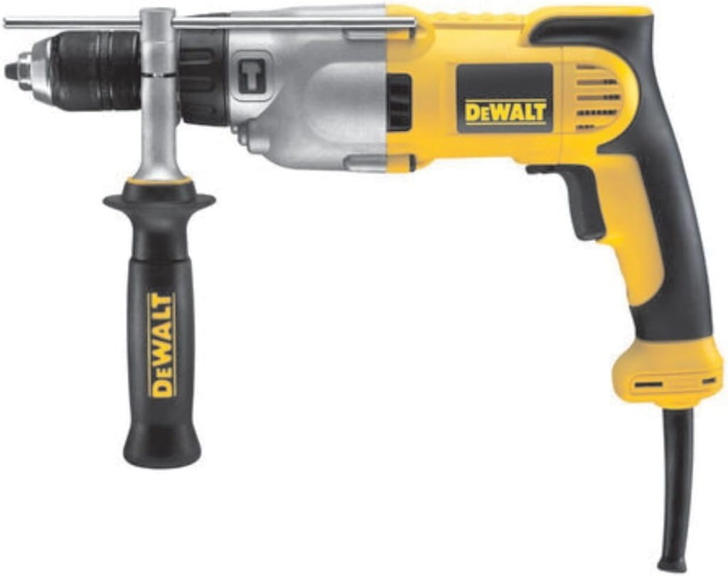 Wiertarka DeWalt 2-biegowa widok z prawej strony - ergonomiczny uchwyt