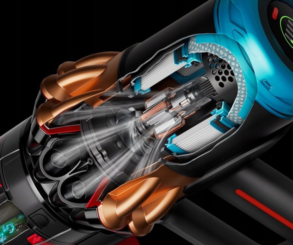 Technologia cyklonów w silniku odkurzacza Dyson V16 Piston