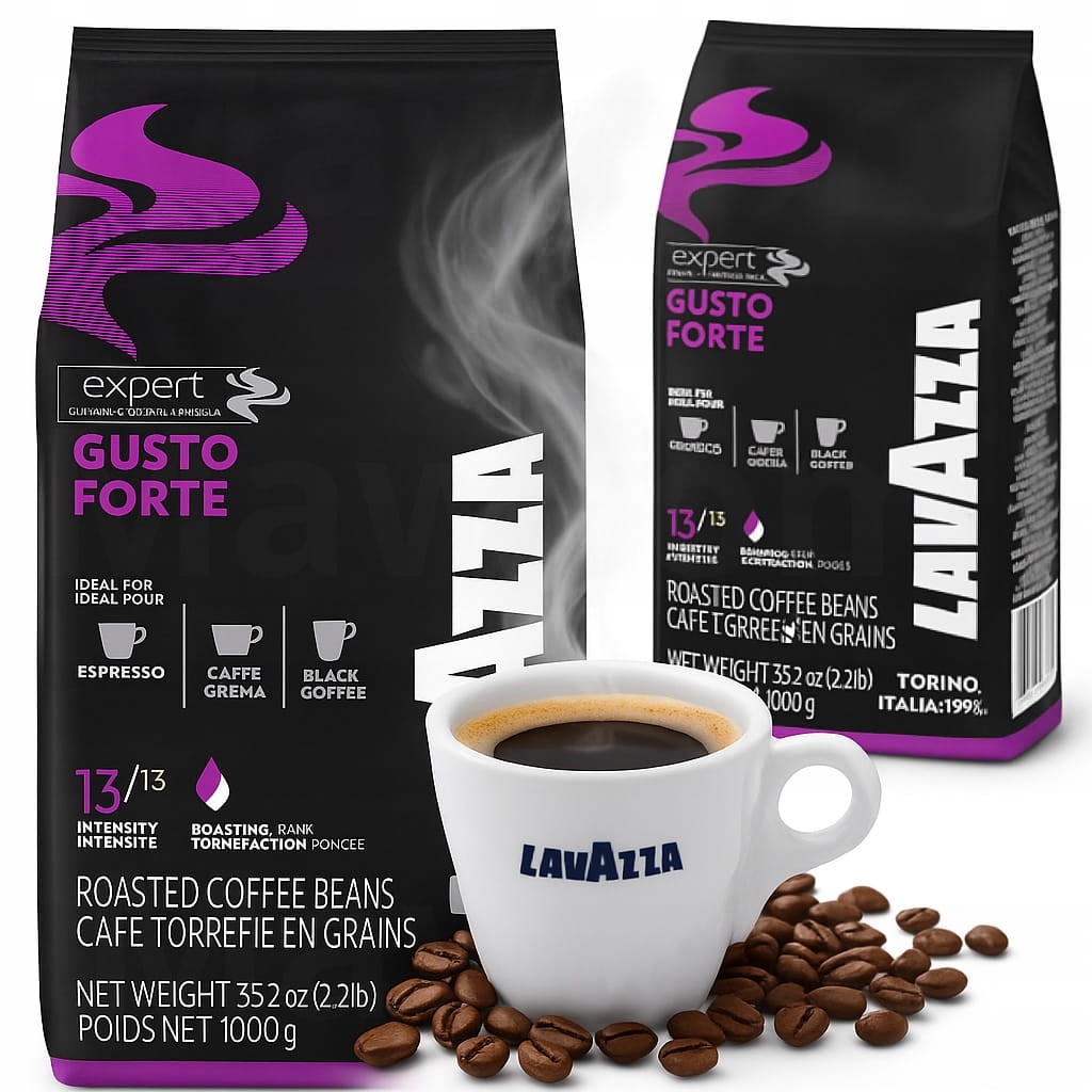 Opakowanie kawy ziarnistej Lavazza Expert Gusto Forte 1kg - widok z przodu