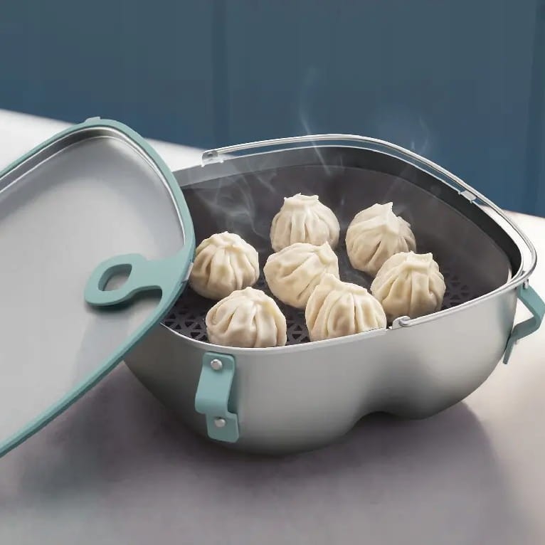 Gotowanie pierogów na parze w Airfryerze Philips przy użyciu tacki parowej