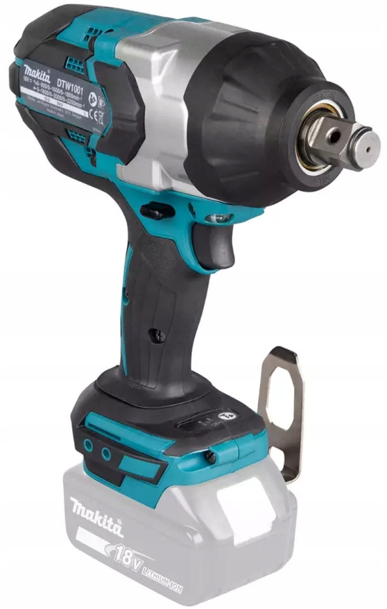 Makita DTW1001Z - widok 3/4, masywny silnik bezszczotkowy