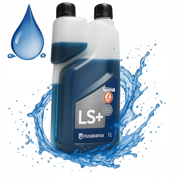 Butelka oleju Husqvarna LS+ 1L z dozownikiem - olej Low Smoke