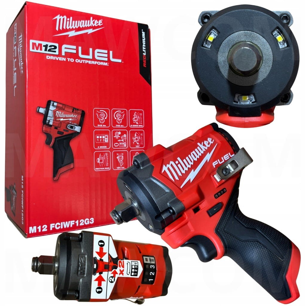 Klucz udarowy Milwaukee M12 FCIWF12G3 Gen 3 Stubby - opakowanie kartonowe