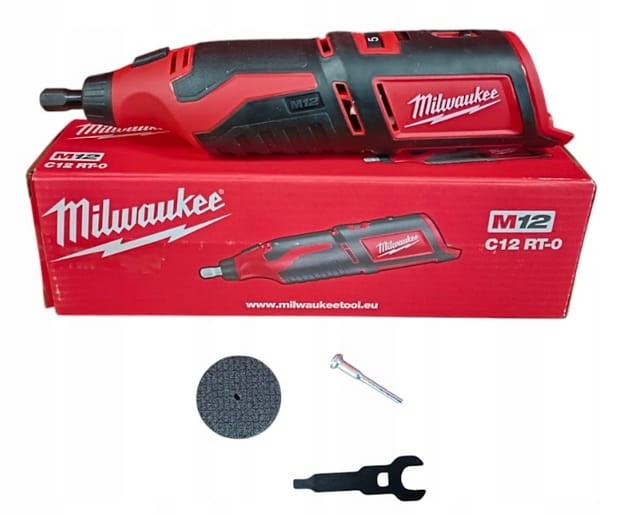 Zestaw Milwaukee C12 RT-0 w kartonie - szlifierka, klucz i tarcze tnące