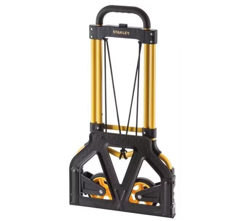 Wózek magazynowy Stanley 70kg widok pod kątem żółto czarny