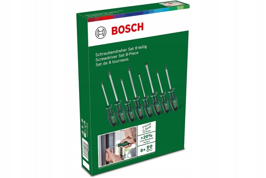 ZESTAW 8 RÓŻNYCH WKRĘTAKÓW RĘCZNYCH BOSCH