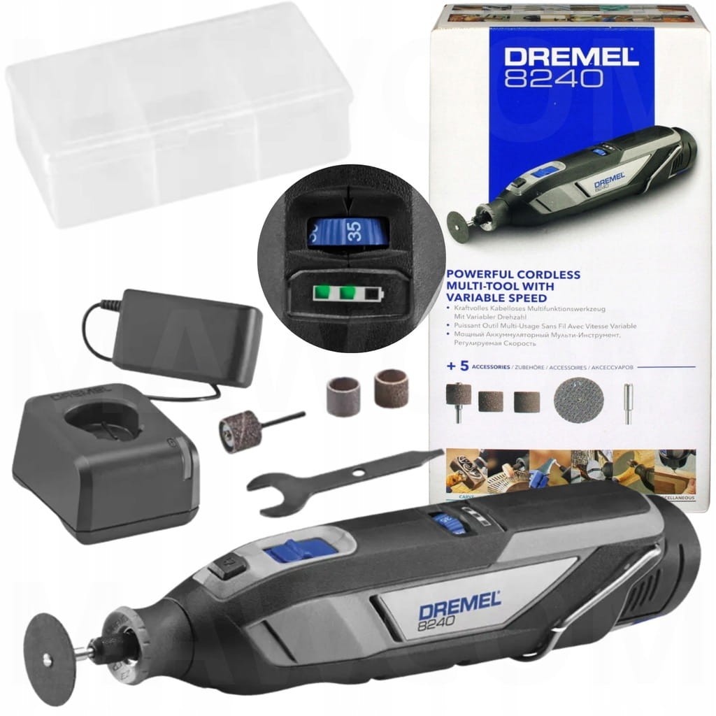 Zestaw Dremel 8240 w walizce z ładowarką i akcesoriami