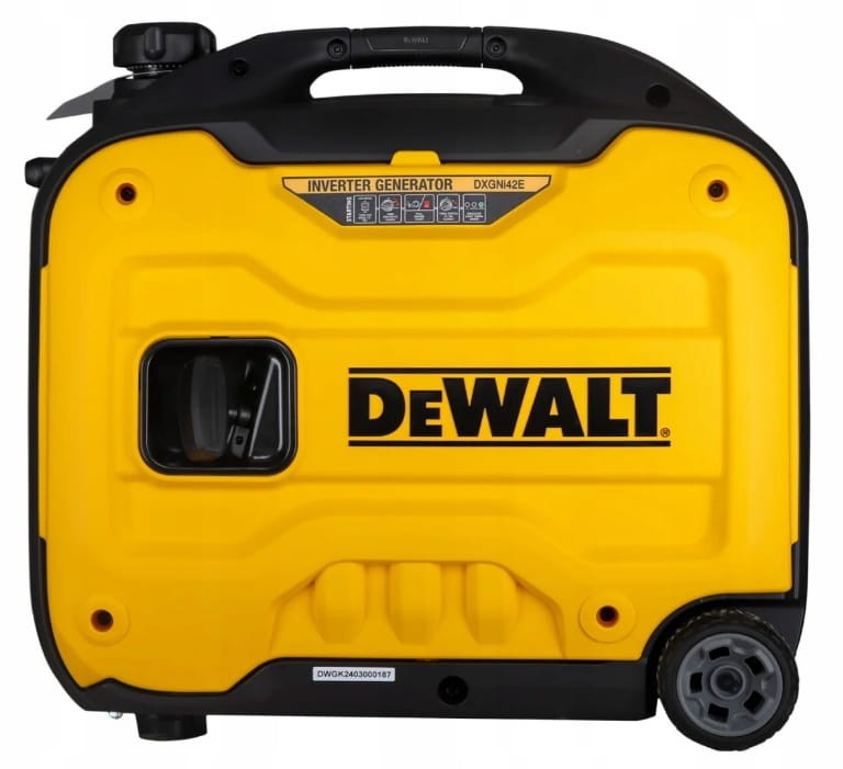 Profil boczny agregatu DeWalt 4200W w obudowie walizkowej żółtej