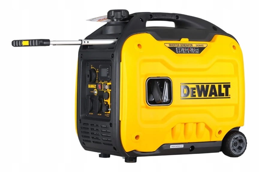 Tył agregatu walizkowego DeWalt z systemem trolley