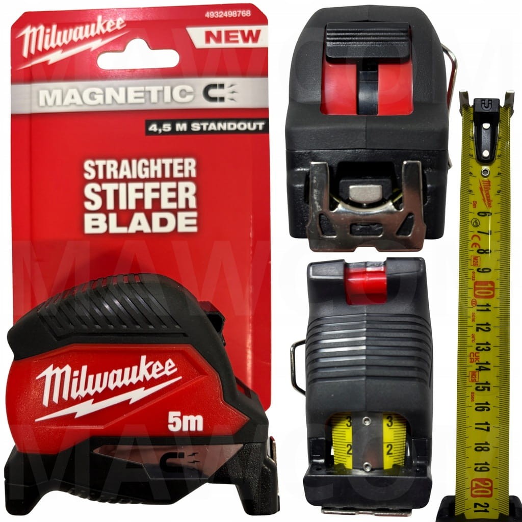 Miara zwijana taśma miernicza magnetyczna 5m Milwaukee miarka 5m 4932498768