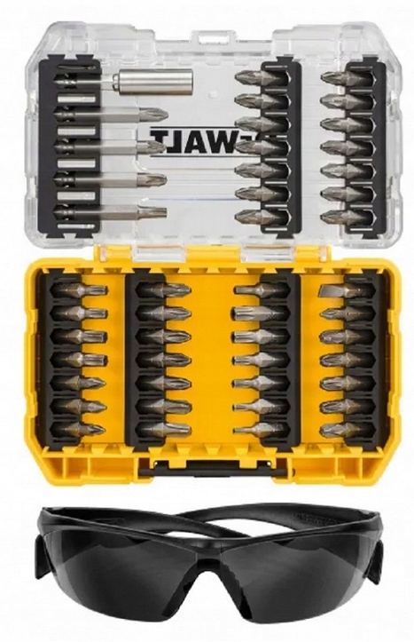 DeWALT Zestaw bitów (47 szt.) i okularów roboczych DT70703