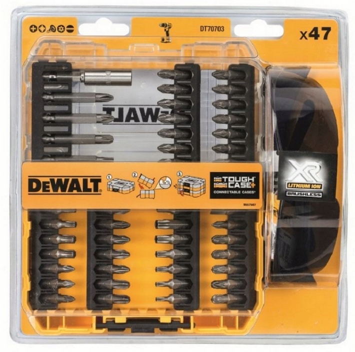 DeWALT Zestaw bitów (47 szt.) i okularów roboczych DT70703