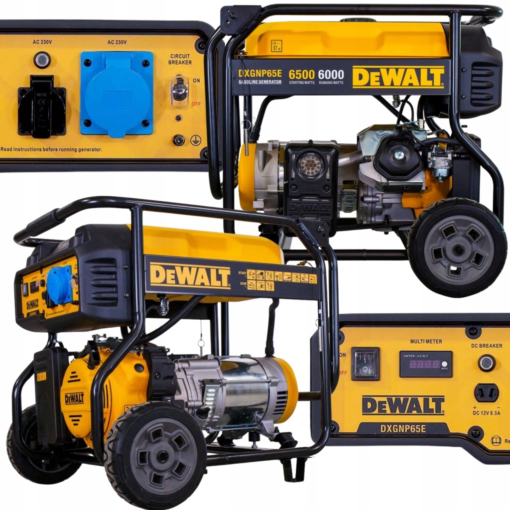AGREGAT PRĄDOTWÓRCZY PRZENOŚNY JEDNOFAZOWY DEWALT DXGNP65E 6500W BENZYNA