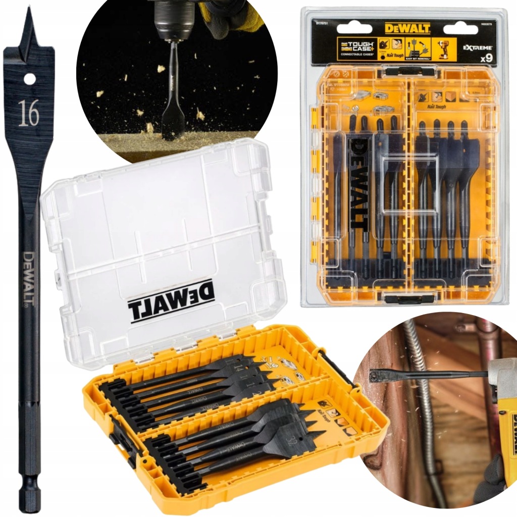 DeWalt DT70751 zestaw wierteł łopatkowych 12-32 mm 9 szt