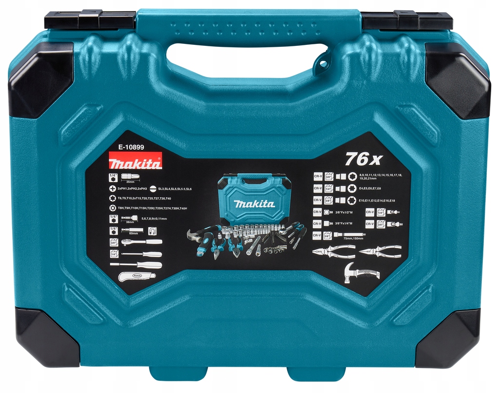 Makita E-10899 Zestaw akcesoriów i narzędzi ręcznych 76 elementów