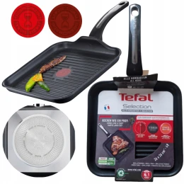 Patelnia grillowa Selection Tefal 26x26 cm tytanowa indukcja G2844032
